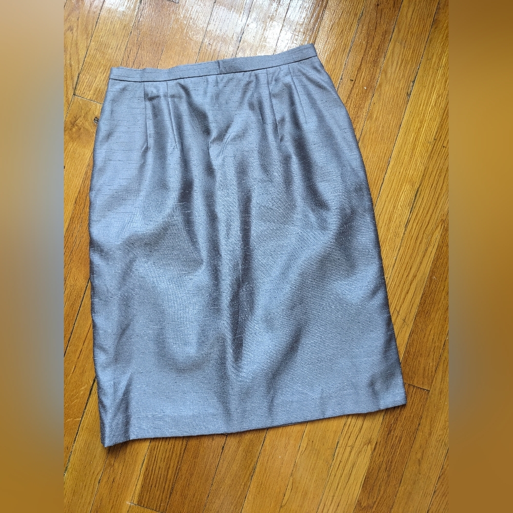 Silver Shimmery Pencil Skirt